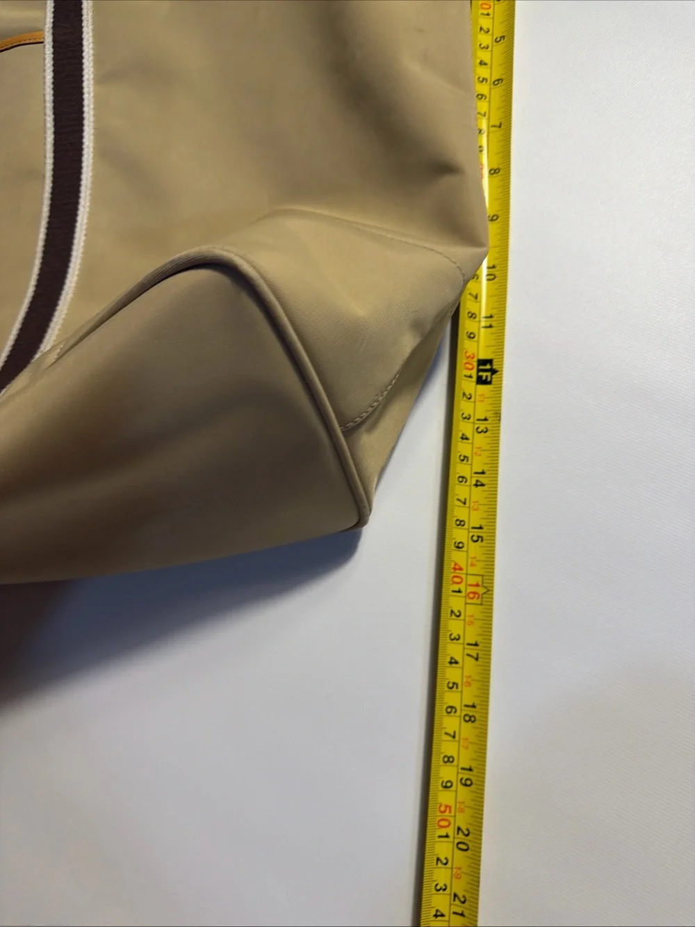 Coach Hampton Tan Nylon & Leather Weekender Purple/Brown Handles Large Tote